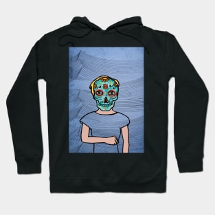 Waves of Light - Mexican Female Character with Dark Eyes and Light Accent Hoodie